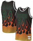 Bucks 34 Ray Allen Black 1996-97 Hardwood Classics Flames Swingman Jersey Dzhi,baseball caps,new era cap wholesale,wholesale hats